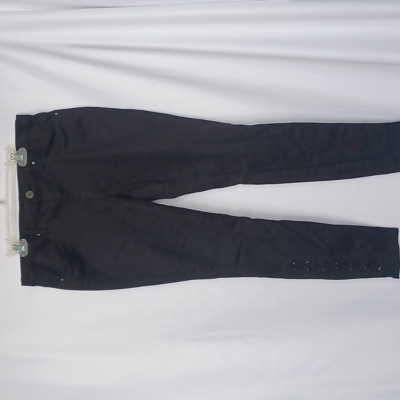 Blank NYC Intro Lace Up Leg Skinny Jeans Black Size 29 X 27" Inseam - Picture 1 of 7
